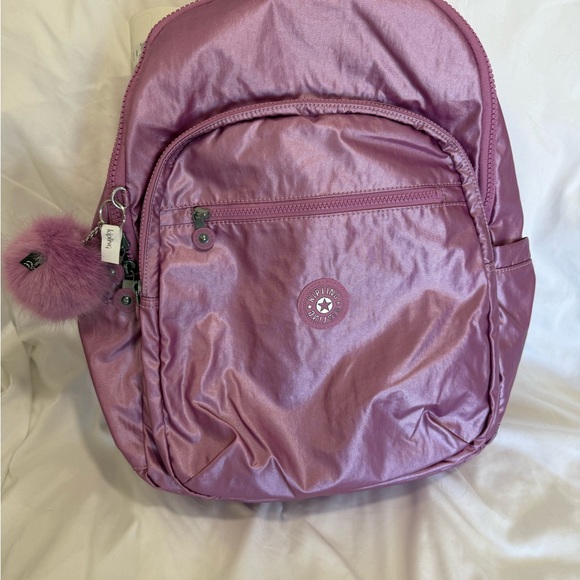 Kipling Shiny Purple Backpack - Picture 1 of 4